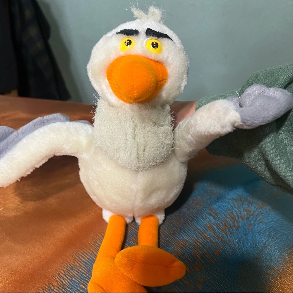 VTG 90s Disney Applausd Scuttle Seagull Plush Toy little mermaid